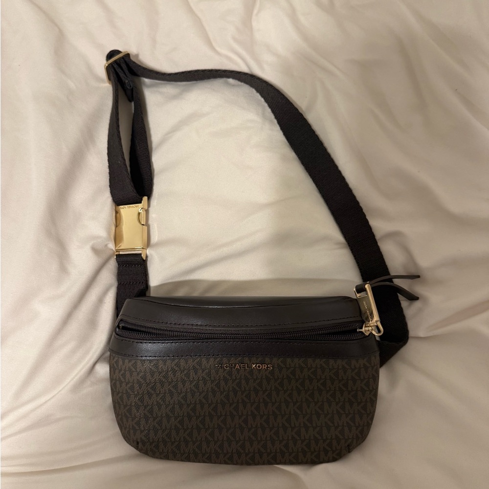 Michael Kors Dark Brown Monogram Crossbody Bag